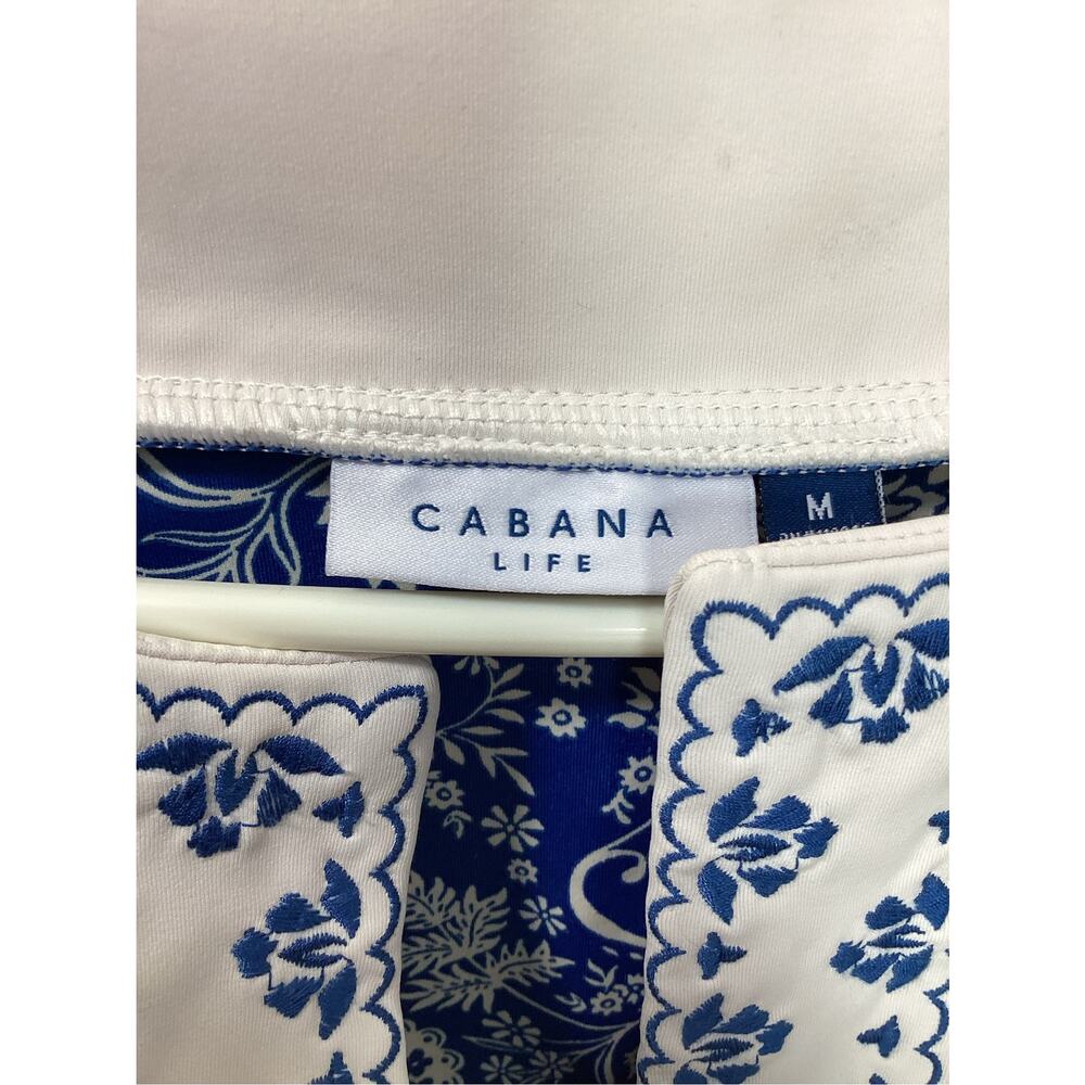 Cabana Life Aspen embroidered Tunic dress blue floral print women's size medium - Picture 6 of 12